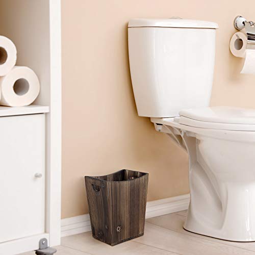 Vrisa 758277127561 Wood Trash Can Small Wastebasket thumb #5