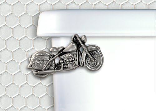 Motorcycle Toilet Flush Handle- Front Mount in Satin Pewter Finish image 2