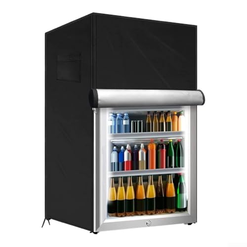 Feeshoppher Cubiertas para refrigerador al aire libre 210D Oxford tela bebidas cerveza refrigerador cubierta vertical mini refrigerador congelador protector con doble cremallera malla rejillas de