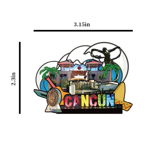 Imán de Madera Decorativo Cancún México 3D miniatura 4