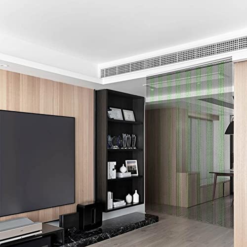 Youyijia Alumnium Chain Curtain 90x214.5cm Home Door Screens Curtains Door Fly Screen Insect Bug Screen Strip Blinds String Doorways Divider Door Chain Curtain(Green+Silver) - Image 7