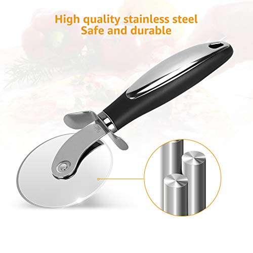 Pizza Cutter Wheel - Premium Kitchen Pizza Cutter - Super Sharp And Easy To Clean Pizza Slicer, Pizza Wheel, Cortador De Pizza, Black #TOP3