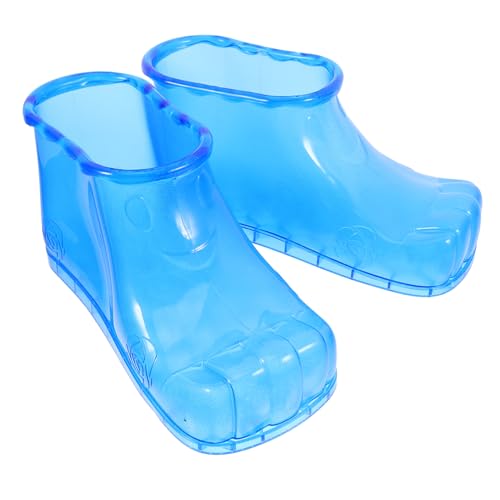 OATIPHO 1 Par zapatos en remojo baño botas de spa removedor de pie de remojo de pies producto y remojo de pies portátil para el hogar zapatos para pediluvio de polivinilo Azul