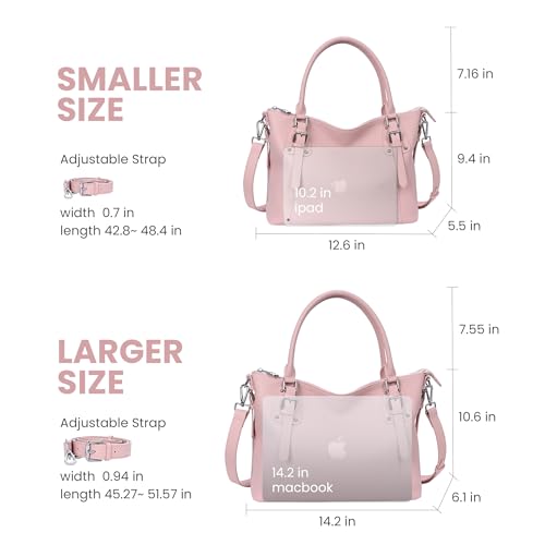 Image of HESHE Leather Purses and Handbag for Women Shoulder Bag Tote Top Handle Bag | Genuine Designer Large Capcity Hobo Crossbody Satchel Travel Work Ladies Zippered Ladies Daily Bag Adjustable Long Strap
