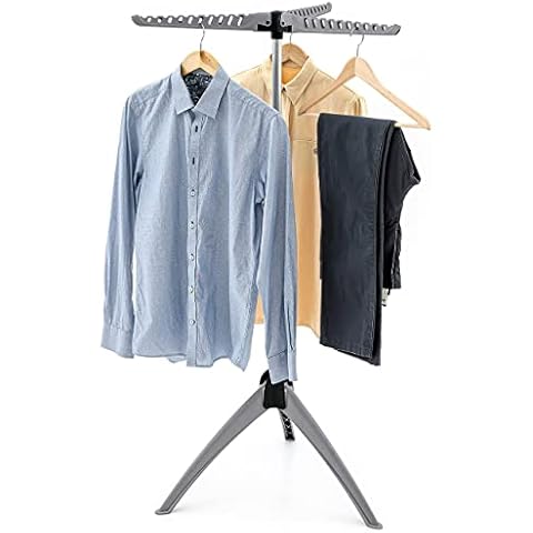 art moon Cedar Sturdy Foldable Clothes Airer, Clothes Hanger Stand, Drying Rack Indoor/Outdoor, Max Capacity 22kg or 63 Hangers, Easy Assembly, Grey Cover