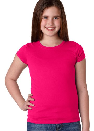 Next Level Big Girls Princess Rib Knit Softness T-Shirt, Raspberry, Large2