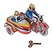 perfeclan Vintage Wind Up Riders On Motorcycle W/Sidecar Clockwork Tin Toys Gifts