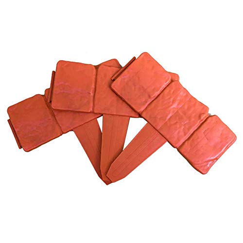 HOPQ Imitation Stone Fence Garden Edging Cobbled Grounding Fence Folding Garden Border Edging Flower Bed Border