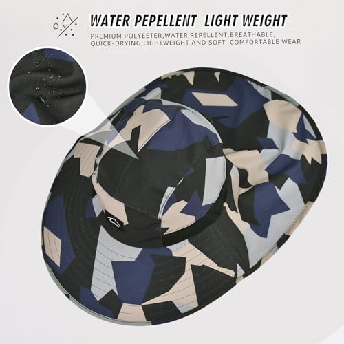 Image of Rosoz Outdoor Sun Hat for Men Women, UPF50+ Protection Safari Cap Wide Brim Mesh Fishing Hat with Neck Flap Beach Garden