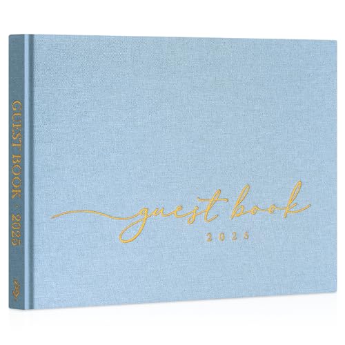 Lanpn Livre d'or Mariage 2026 en Lin, Livre d or Anniversaire de 108 Pages Vierges, Livre d'or pour Voyage Mariage, Diplômé, EVJF, Baptêmes, Baby Shower,...