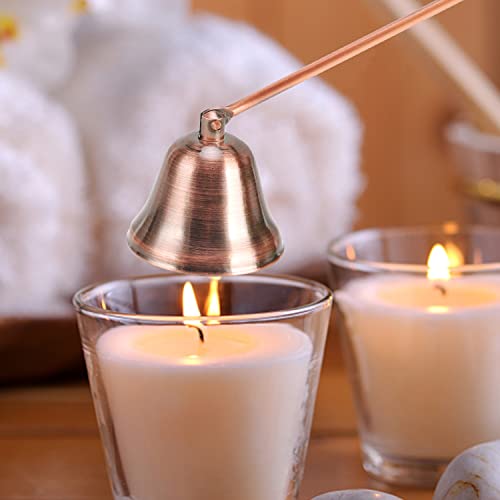 DANGSHAN 3 in 1 Candle Accessory Set - Wick Trimmer, Snuffer, Dipper with Gift Package for Candle Lovers (Copper)