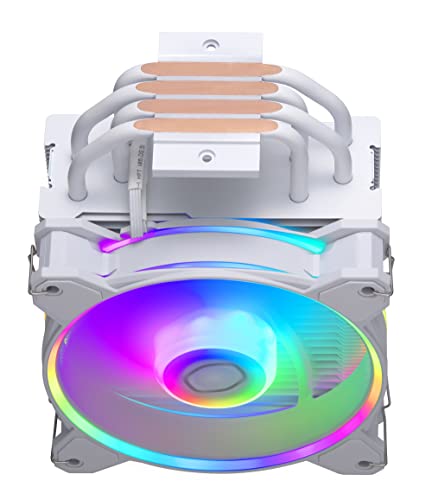 Image of Cooler Master Hyper 212 Halo CPU Air Cooler - Pure White Aluminium Finish, 4 Continuous Direct Contact Heat Pipes with Fins, MF120 Halo2 ARGB Fan, ARGB Auto Detect, LGA1700 & AM5 Brackets - White
