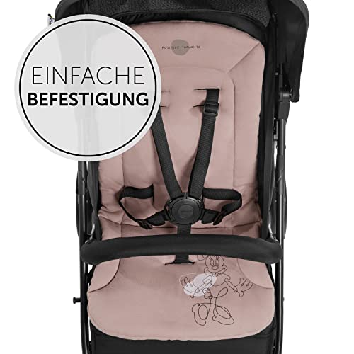Hauck Universal Sitzauflage für Buggys, Kinderwagen, Fahrradanhänger, Baumwolle, Atmungsaktiv, Weich, Einfache Befestigung ,Sommer & Winter, Minnie Mouse Rose