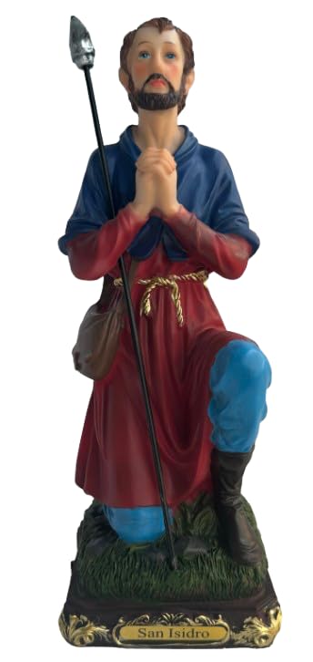 Figura San Isidro Labrador 12" Resina Decorativa