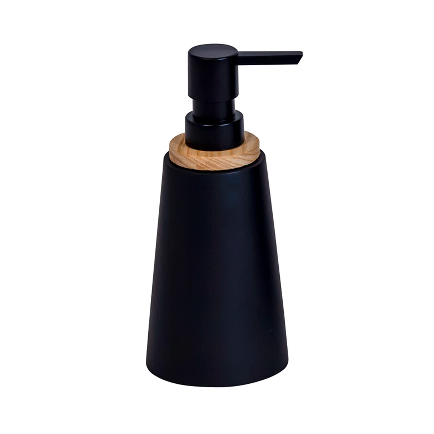 Sonata Black 4 Pcs Bathroom Accessory Set Resin Bamboo Freestanding (Liquid Soap Dispenser)
