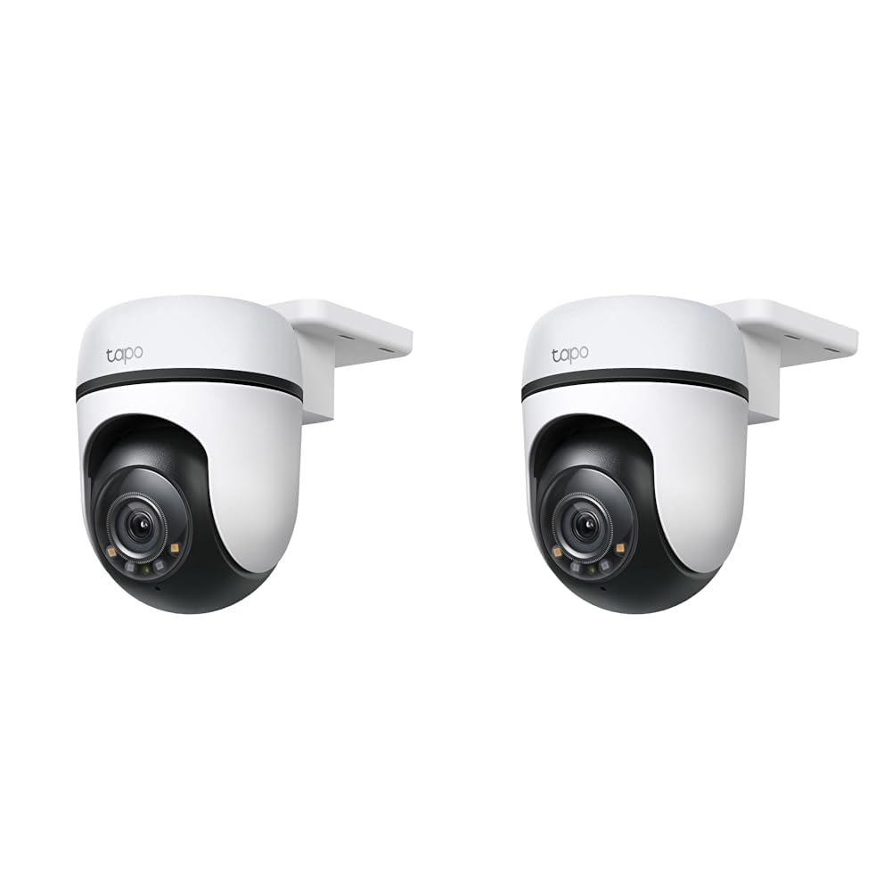 Tapo C510W - Cámara de vigilancia Wi-FI para Exteriores de 360º, visión Nocturna a Todo Color de 2k (3MP), detección de Personas con IA, Seguimiento de Movimiento Inteligente, IP65 (Paquete de 2)