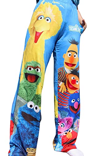 Image of BRIEF INSANITY Sesame Street Character Pajama Pants for Men & Women - Soft Loose-Fit Lounge Bottoms with Side Pockets