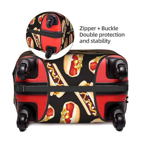Fun Food Hot Dogs Printed luggage cover, luggage protection cover, wear-resistant luggage cover3