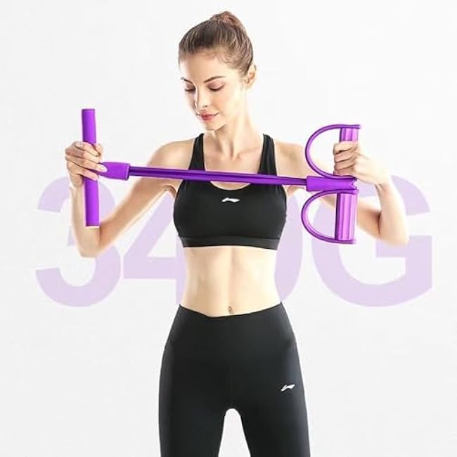 Resistance Bands with Handles - 6 Tube Pedal Ankle Puller for Workout, Sit-Up, Stretch, Core Training, Fitness Equipment for Men Women