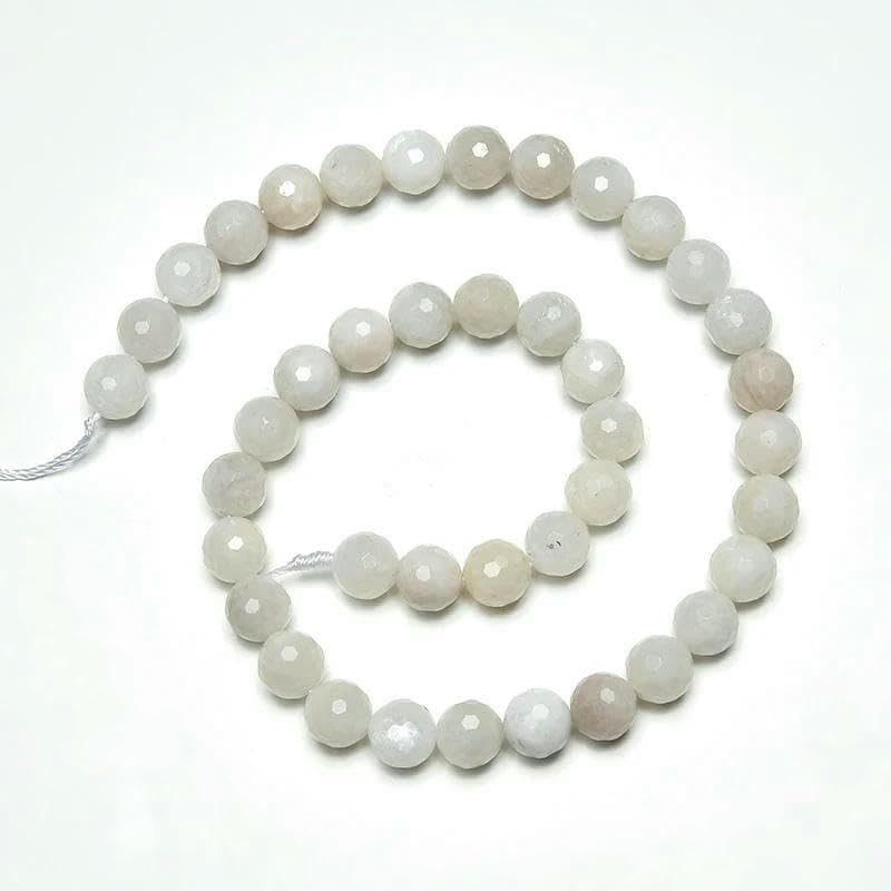 Großhandel, 100% natürlicher Edelstein, Chrysokoll, runde Perlen, facettiert, blauer Mond, Armband, Halskette, 6 8 10 12 mm, facettiert, blauer Mond, 8 mm, 46 Stück