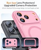 CANSHN Magnetyczne Etui kompatybilne z iPhone 17 Pro z Pełną Ochroną Aparatu, Półprzezroczyste Matowe Wstrząsoodporne 6,3 cala - Różowy