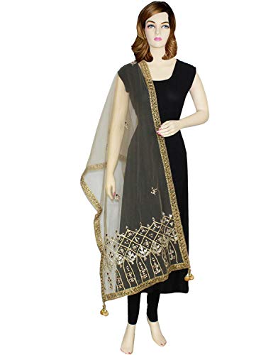 Dupatta Chunni Embroidery Mirror Scarf Net Work Shawl Hijab Head Wrap Party Wear Wedding Stole Gift For