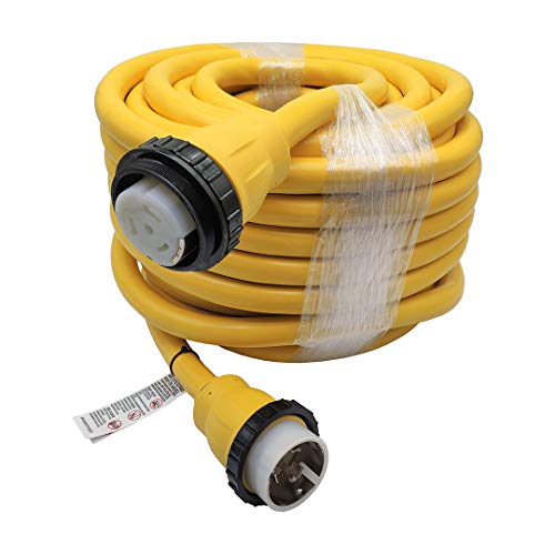 Parkworld 60967 Marine Shore Power Extension Cord 50 AMP SS2-50P to SS2-50R, Marine Shore Power Cord SS2-50 male to female 50A 125V/250V (75FT)