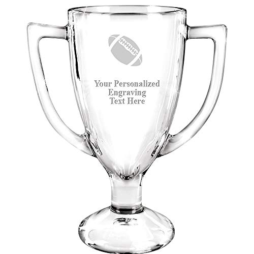 Image of Crown Awards 7 inch Custom Engraved Cup Trophy, Personalized Glass Cup Award with Your Text