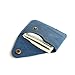 Handmade Genuine Leather Card Holder with Snap Closure - Ultra Slim Minimalist Wallet, Hand-Stitched Compact Front Pocket Card Case for Men & Women (Blue)
