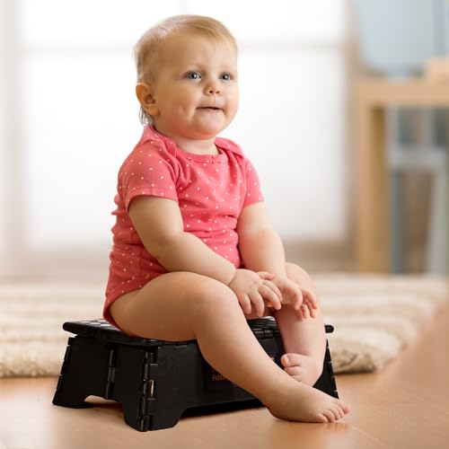 Image of Flottian 5 inch Folding Step Stool for Adults and Kids 15-Inch Extra Wide Stool Holds Up to 300 lbs,Non-Slip Folding Stools with Handle,Compact Plastic Foldable Step Stool for Bathroom,Kitchen,ect