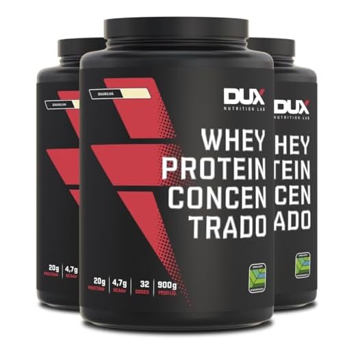 Kit 3 Whey Protein Concentrado Dux Baunilha 900g