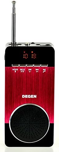 Degen DE660 3-in-1 Portable Bluetooth Speaker, Plug-n-Play USB / Micro SD MP3 Player and FM Radio with Voice Prompt, Color Red