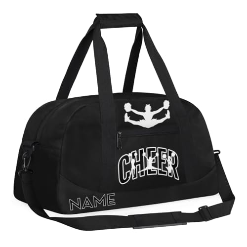 Custom Name Duffle Bag for Women Men, Cheer Bag Sport Gym Dance Bag, Customized Duffel Bag for Travel Weekender Gymnastics, Black3