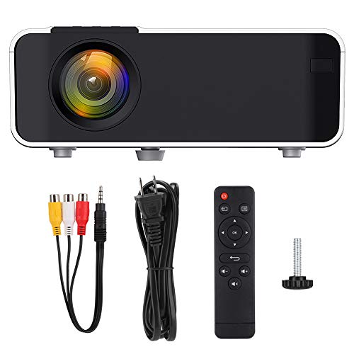 01 Video Projector, LED Projector Outdoor 1080P HD White Multipurpose with Speaker for Home Theater for Movie for Game(U.S. regulations, Transl)