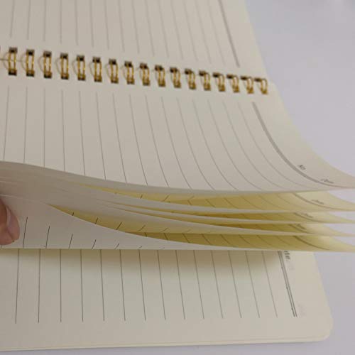 Cahier à spirales A5 YUREE ligné avec couverture souple marron pour la prise de notes
