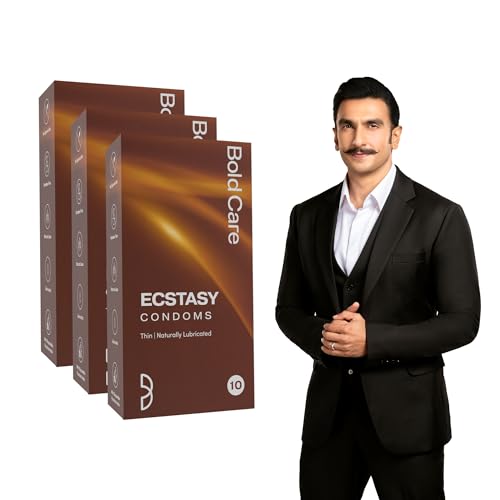 Image of Bold Care 404 Ultra Thin Lubricated Ecstasy Condoms for Men -30 Condoms (Pack of 3)