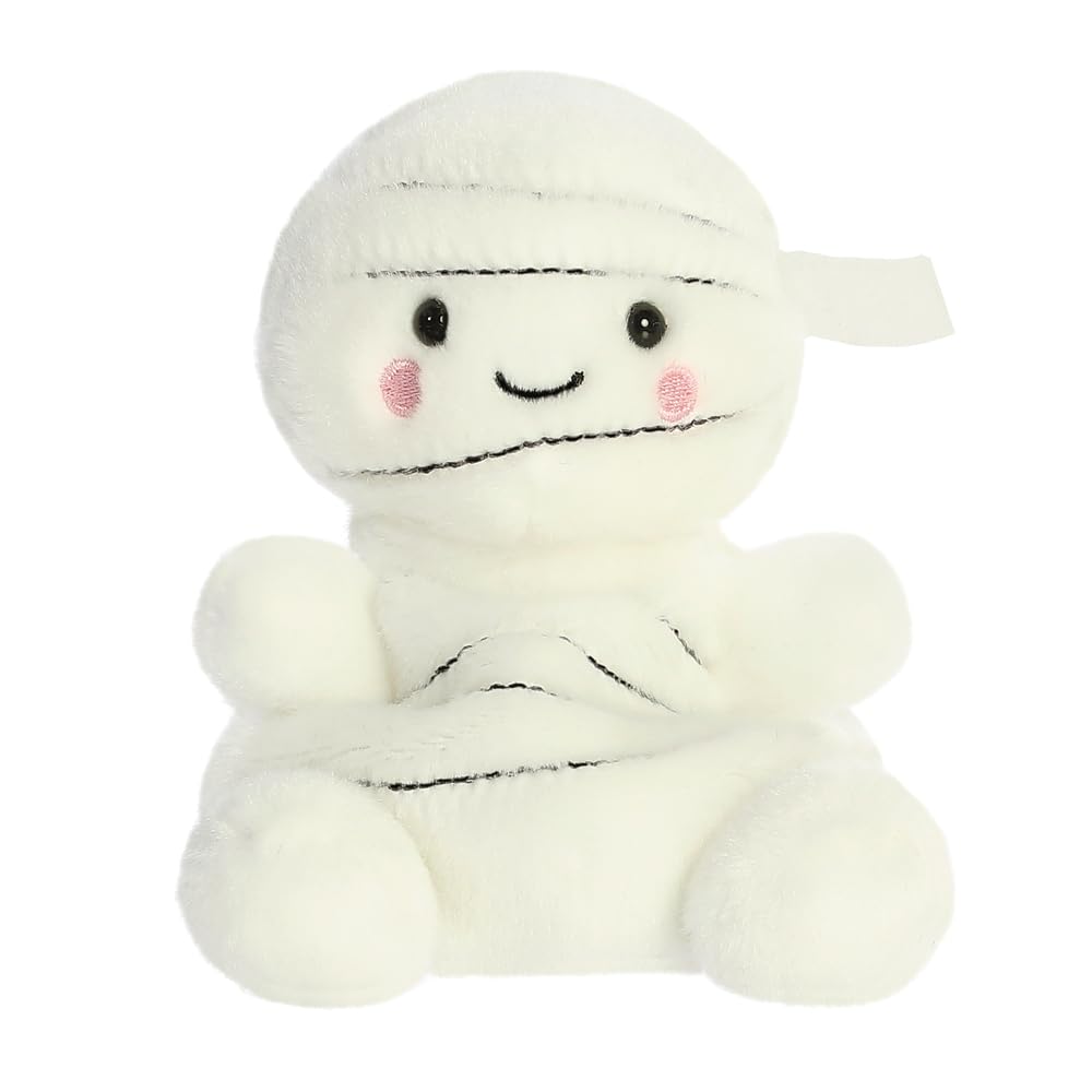 AURORA-13554- Palm Pals Brendan Mummy Soft Toy 13cm โ Fun Collectable Plush for Kids and Adult Collectors - Perfect for Halloween Decorations and Gifts