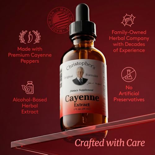 Image of Christopher's Original Formulas Cayenne Extract - 2 fl oz Liquid | Premium Herbal Supplement for Wellness