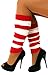 krautwear Damen Beinwärmer Stulpen Legwarmers Overknees gestrickte Strümpfe 80er Jahre 1980er Jahre, 1xrot-weiss, Einheitsgröße