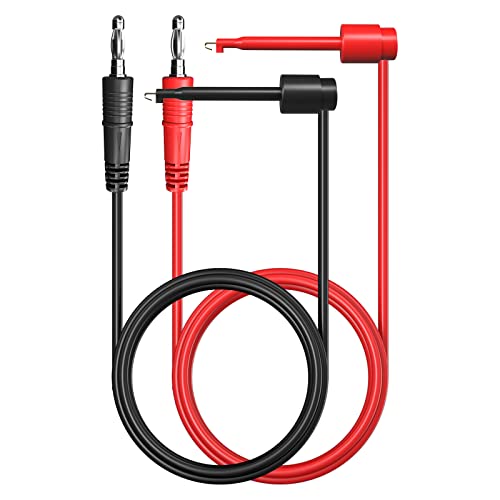 Goupchn 2Pcs 4Mm Banana Plug To Test Hook Clips Test Leads Copper Soft Cable Wires For Multimeter Electrical Testing 500V 5A #TOP6