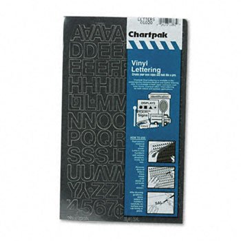 Chartpak-Pickett 01050 Press-On Vinyl Self Adhesive Letters & Numbers, Black - 2 in. High by Chartpak