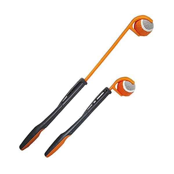 ALL-FOR-PAWS-Outdoor-Retractable-Ball-Thrower-Super-Bounce-Tennis-Ball Retractable Ball Thrower