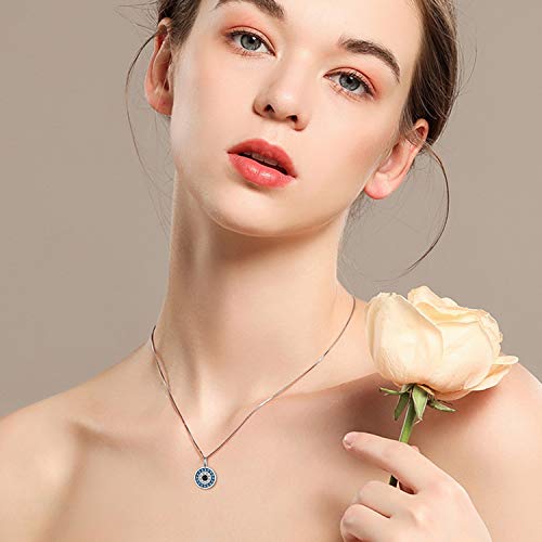 PEIMKO Evil Eye Necklace for Women 925 Sterling Silver Greek Protection Evil Eye Necklaces Jewelry Amulet Gift for Women2