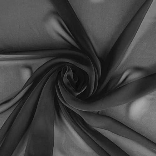 Zen Creative Designs Sheer Chiffon Fabric by The Yard 58 Inch Wide/Lightweight Sheer Fabric/Craft & Sewing Material (1 Yard, Ice Blue)