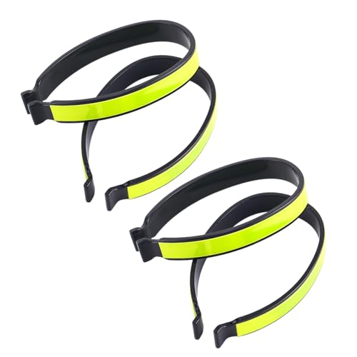 Shurhome 4Pcs Reflective Trouser Clip for Biking Reflective Cycling Pant Clip Pants Clip with Reflective Strap for Night Riding