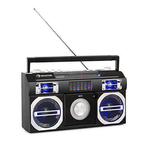 auna Oldschool 80's Reproductor Retro - Bluetooth, Puerto USB para Reproducir en...