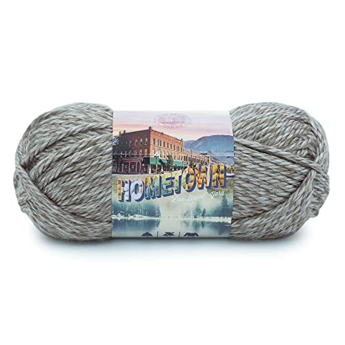 Image of Lion Brand Yarn Hometown Yarn, Super-Bulky Yarn for Knitting, Crocheting, and Crafting, 1 Pack, Bellefontaine Concrete | Super Bulky Acrylic Fiber for Warm Crochet Blankets, Knit Winter Hats, Chunky Cardigans, Soft Scarves, Weaving
