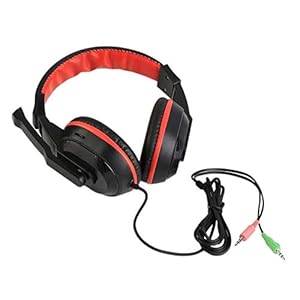 YUIK New 3.5mm Adjust`able game hoofdtelefoon Stereo Type Noise Cancelling Computer PC Gamer-headset met microfoon, rood