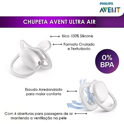 philips Avent Chupeta Ultra Air Dupla 6-18M Deco 085/18