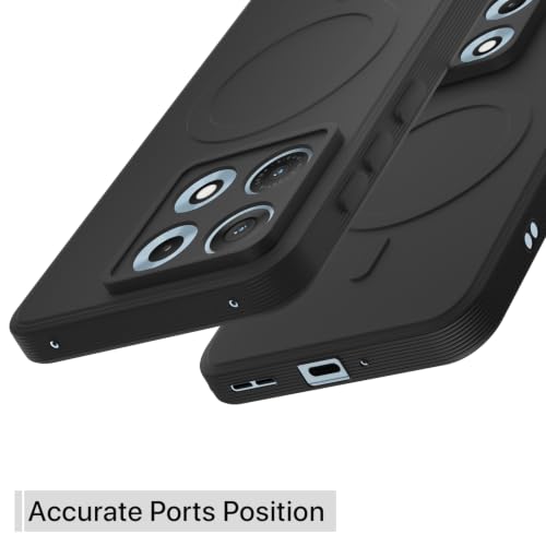 Image of Outlouders Back Cover for Motorola Moto Edge 70 Max 5G | Soft Matte Silicone | Slim Fit | Magnetic-Safe Logo Design (Magnetic-Safe Not Compatible) | Shockproof | Camera Protection Bumper Case (Black)